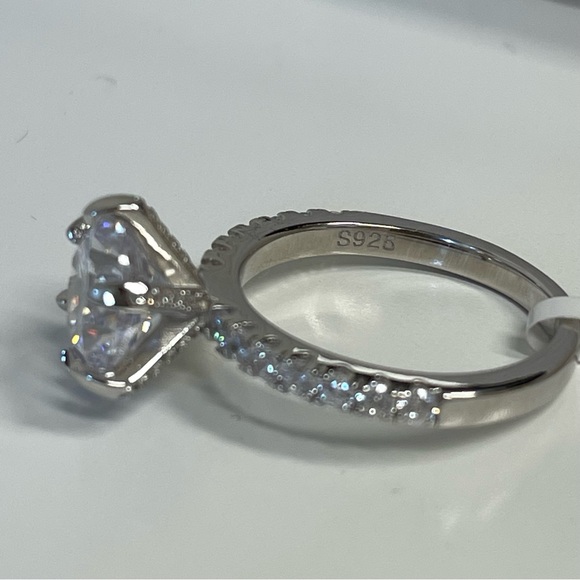 2.00ct 6 Prong Round Diamond CZ Engagement Ring Sterling Silver - Picture 11 of 15